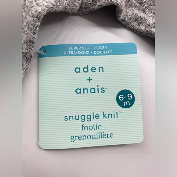 ⭐️SOFT aden + anais Snuggle Knit Footie New with Tags 6-9 Months - Picture 5 of 6